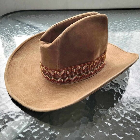 BECO Vintage Tan Men's Western/Cowboy Hat with Band 7 - 7 1/8 Medium - Picture 2 of 10